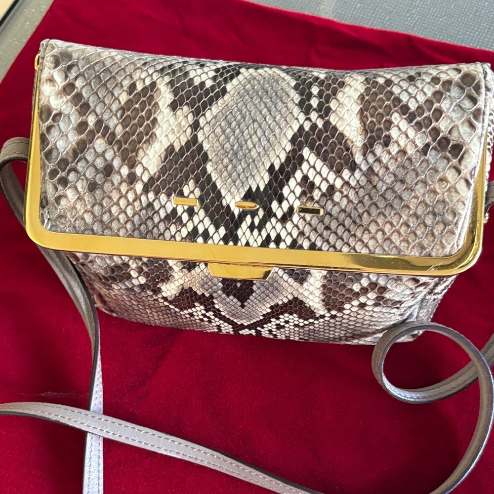 Genuine python box style purse